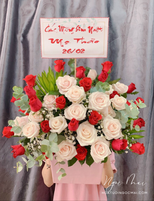 Lẵng hoa hồng đẹp - L41 - Hoa Tươi Ngọc Mai